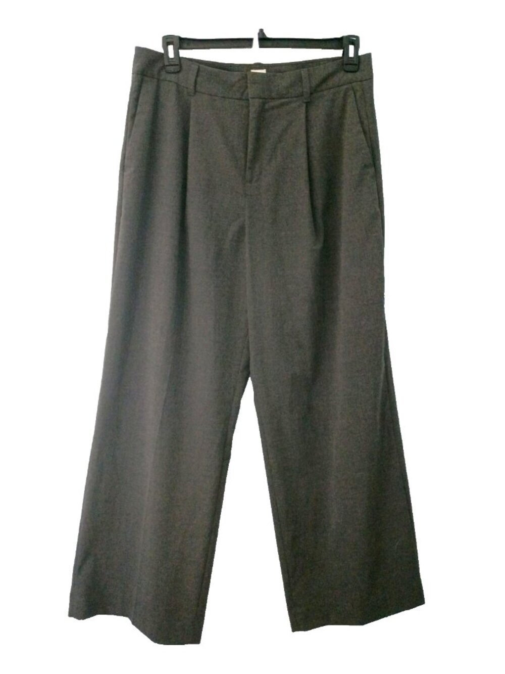 GAP Women's Trouser High Rise Pleated Wide Leg Pants Gray Soft Drapey - Size 14